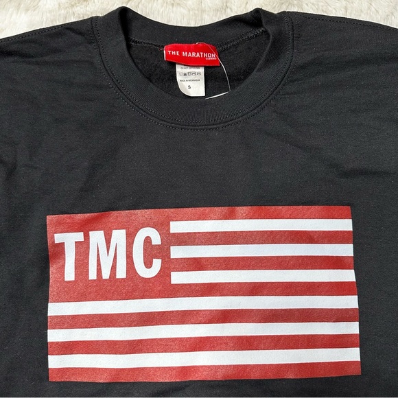 NWT The Marathon Clothing TMC Flag Crewneck Sweatshirt Black Men’s S - Picture 3 of 9
